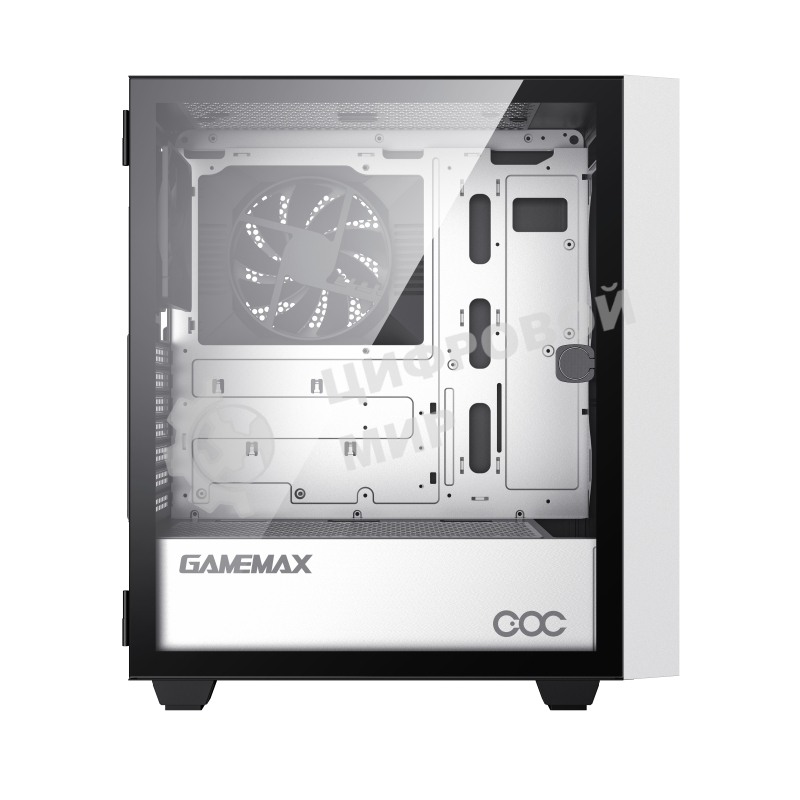 Компьютерный корпус GameMax Brufen C3 WB без БП, MidiT, ATX, Бело-гол, Зак. стекл., USB 3.0, 1*120; 1*140мм вент.