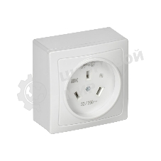 Розетка 1-м ОП Рпл10-К 32А IP20 разборная для плиты с заземл. белый IEK ERP10-032-K01