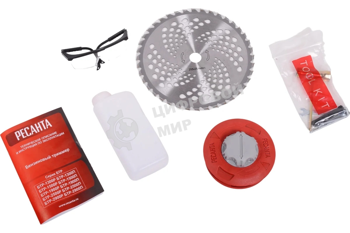 Триммер бензиновый Ресанта БТР-1500П 1500Вт 2л.с. неразбор.штан. реж.эл.:леска/нож