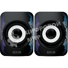 Акустическая система 2.0 GRID AS009, 10 ВТ, объемное звучание, RGb подсветка, USB/Jack 3,5мм