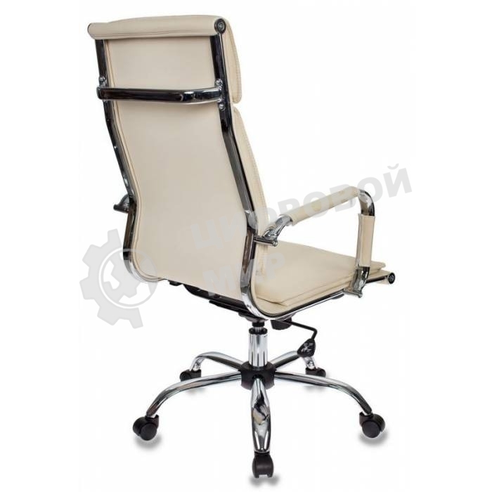 Кресло руководителя Бюрократ CH-993/ivory слоновая кость, искусственная кожа, крестовина хромированная