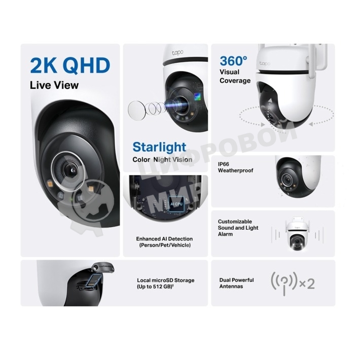 Камера видеонаблюдения IP TP-Link Tapo C520WS 3.18-3.18мм цв. корп.:белый