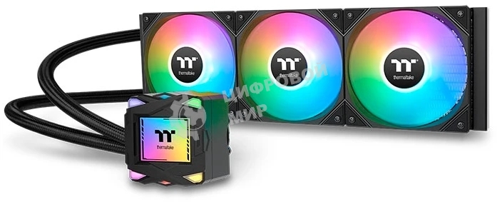 Система жидкостного охлаждения Thermaltake LA360 ARGB Soc-AM5/AM4/1200/1700/1851 черный 4-pin 38.35dB Al+Cu Ret (CL-W459-PL12SW-A)