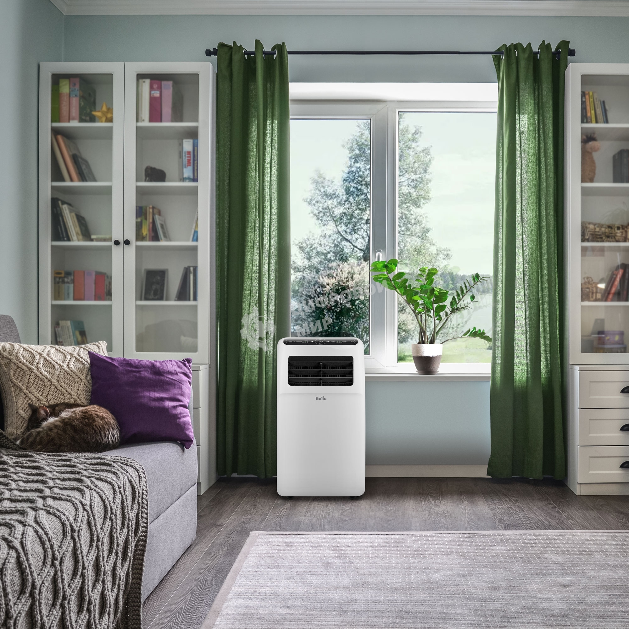 Кондиционер мобильный Ballu Aura BPAC-12 CP/N1_24Y 12000 BTU, 30 м², 52 дБ, охлаждение, осушение, белый