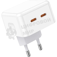 Сетевое зарядное устройство BOROFONE (6941991101113) BA76A 2Type-C 3.0A PD 35W, белый