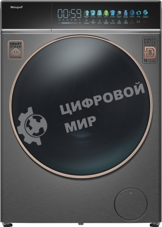 Стиральная машина Weissgauff WM 58411 Direct Drive Inverter Premium Steam Grey серая, загрузка фронтальная 11кг, 1400 об/мин., класс: A+++