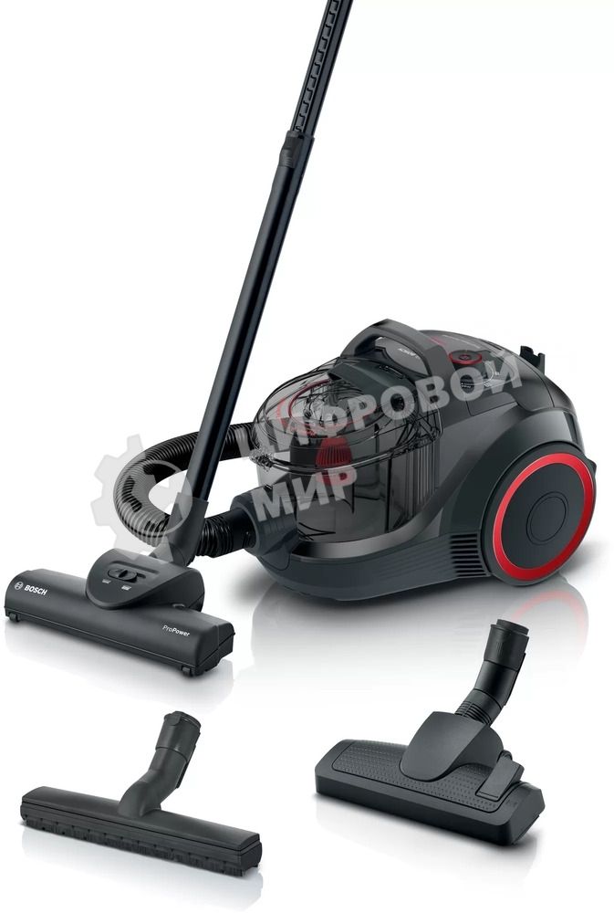 Пылесос Bosch BGS21POW2 черный, 700 Вт, уборка сухая, пылесборник контейнер 2 л
