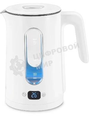 Чайник электрический Hyundai HYK-G5510 1.5 л, 2200 Вт, белый/прозрачный корпус: стекло