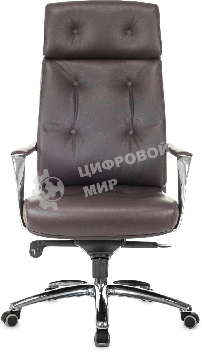 Кресло руководителя Бюрократ DAO/BROWN коричневый, кожа, крестовина алюминий