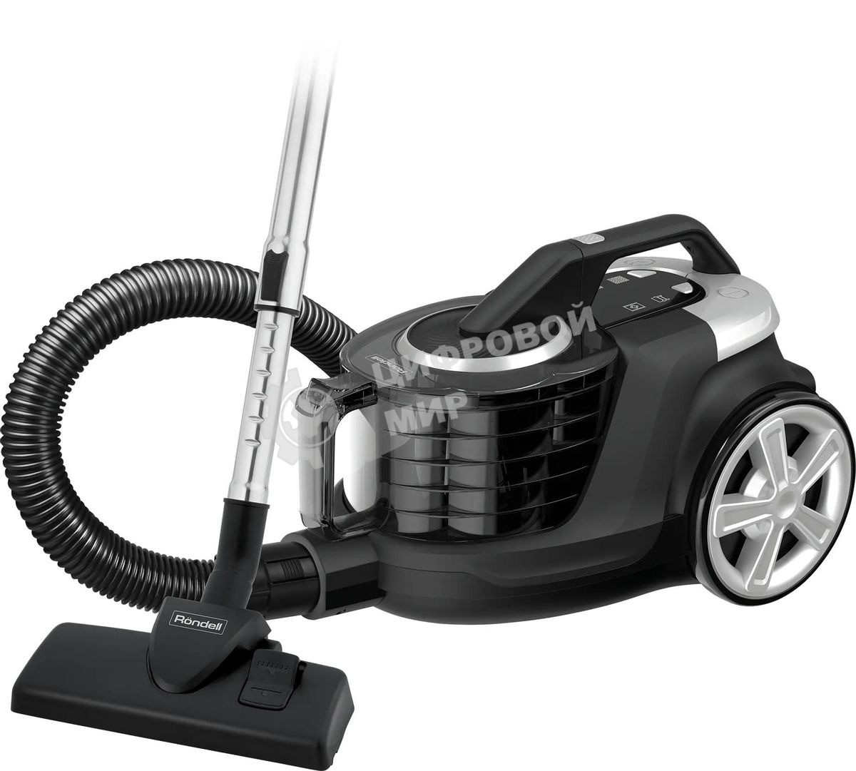 Пылесос Rondell RDE-2060 черный/серый, 500/2400 Вт, уборка сухой, пылесборник контейнер 2.5 л