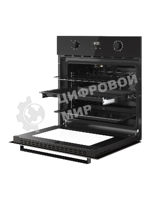 Духовой шкаф Kuppersberg HF 678 B, High-Tech, 70 л, дисплей, поворотное/сенсорное управление, таймер, макс. температура 300 градусов, телескопические направляющие (на 1 уровень), черный