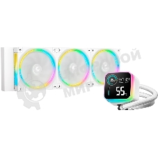 Система водяного охлаждения Deepcool LQ360 Ultra ARGB Soc-AM5/AM4/1200/1700/1851 белый 4-pin 38.71dB Al LCD 350W 1900gr Ret (R-LQ360-WHASMC-G-1)