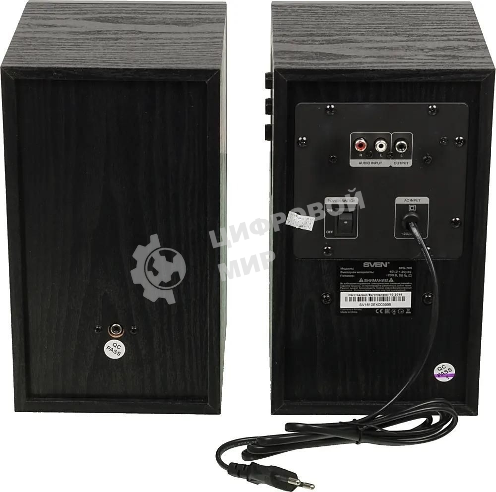Акустическая система Sven SPS-705 2.0 черный 40Вт