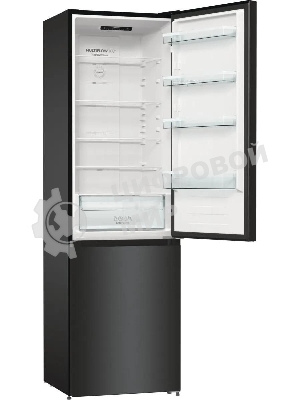 Холодильник Gorenje NRK6202EBXL4 черный матовый двухкамерный 235/96л морозилка снизу, No Frost