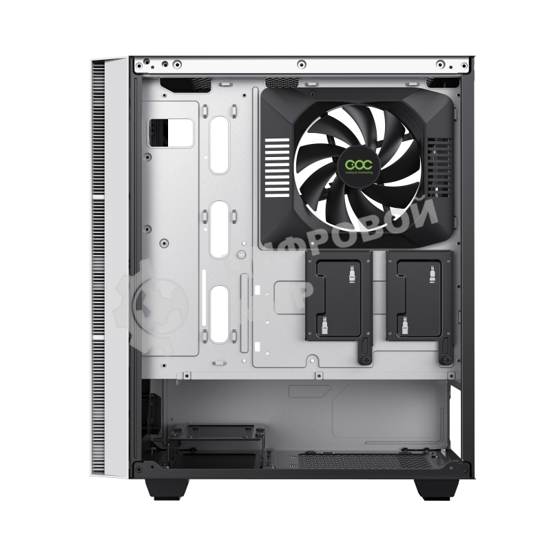 Компьютерный корпус GameMax Brufen C3 WB без БП, MidiT, ATX, Бело-гол, Зак. стекл., USB 3.0, 1*120; 1*140мм вент.