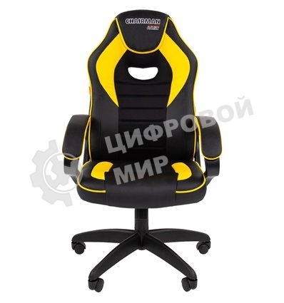 Кресло игровое Chairman game 16 Россия экопремиум черный/желтый (7028514)
