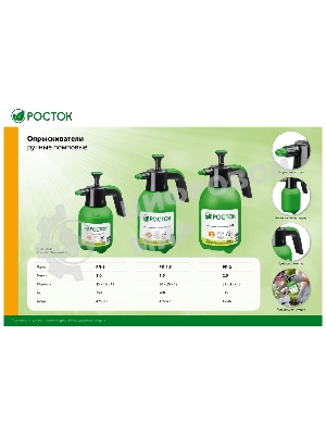 Опрыскиватель РОСТОК РП-1.5 1,5 л, ручной, помповый, колба из полиэтилена