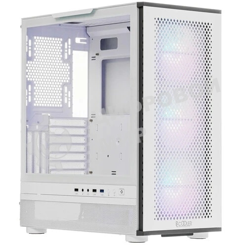 Компьютерный корпус PCCooler ME200 MESH WH, Mesh Full Tower, белый, TG, SPCC, 3x120мм ARGb E-ATX, ATX, mATX, mITX 180/380/220мм 4x2.5