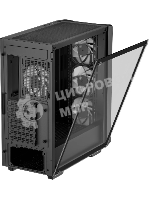 Компьютерный корпус Deepcool CC560 ARGb V2 без БП, боковое окно (закаленное стекло), 3x120мм ARGb LED вентилятор спереди и 1x120мм ARGb LED вентилятор сзади, черный, ATX