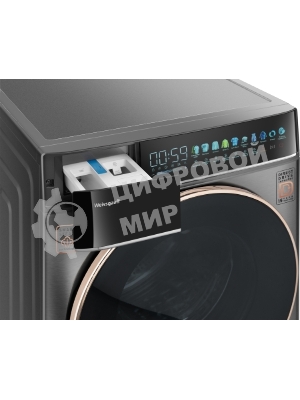 Стиральная машина Weissgauff WM 58411 Direct Drive Inverter Premium Steam Grey серая, загрузка фронтальная 11кг, 1400 об/мин., класс: A+++