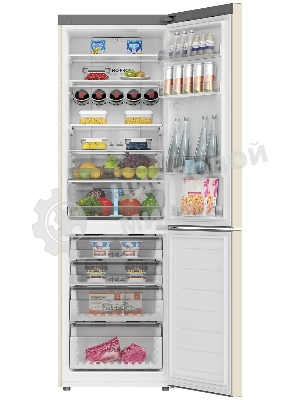 Холодильник Haier C2F636CCFDU1 бежевый двухкамерный 256/108 л морозилка снизу, No Frost