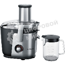 Соковыжималка Bosch MES4010 серебристый/черный, центробежная, 1200 Вт, 1500 мл, механическое