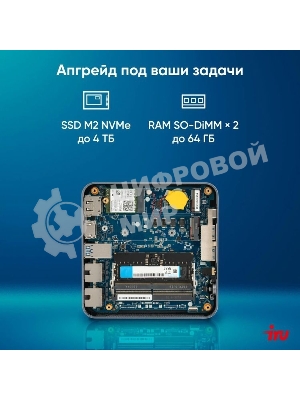 Неттоп IRU Tactio 515 i5 12450H (2) 16Gb SSD512Gb Iris Xe Windows 11 Pro 64 2xGbitEth WiFi BT 100W серый (RUS) (2195518)