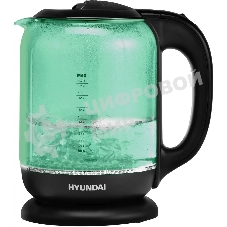 Чайник электрический Hyundai HYK-G2807 1.8л. 2200Вт бирюзовый/черный (корпус: стекло)