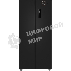 Холодильник Weissgauff WSBS 500 Inverter NoFrost Black двухкамерный 270/180л морозилка слева, No Frost, Side by Side
