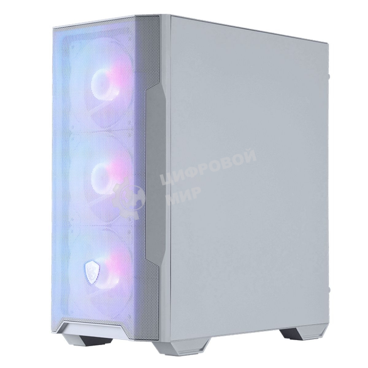 Компьютерный корпус MSI MAG FORGE M100R WHITE Mini-Tower, MATX, 1xUSB 3.0, 2xUSB 2.0, 4x120мм ARGb Fan, ARGb Control Board, Tempered Glass Window, Brown Box (932220)