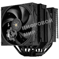 Кулер для процессора Thermalright Royal Pretor 130 черный (4-pin PWM, 158мм, Ni/Cu, 6x6мм, 1x120+1x130мм, 80.45CFM/81.88CFM, 29.4dBA/28.3dBA, 2150PM/1750RPM, S: 1200, 1700, 1851, 2011, 2066, 115X, AM4, AM5, black)