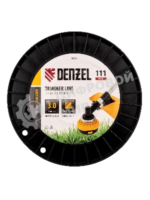 Леска для триммера Denzel квадрат, 3,0мм х 111м, на DIN катушке FLEX CORD