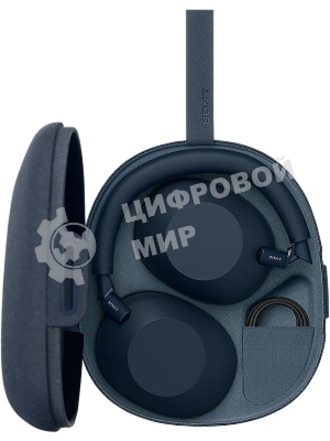 Беспроводные/проводные наушники Sony WH-1000XM6 синий, полноразмерные, Bluetooth + проводной, активное шумоподавление, до 40 ч