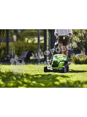 Газонокосилка аккумуляторная (2512607) GreenWorks G24X2LM41, 2*24V, 41 см, без АКБ и ЗУ