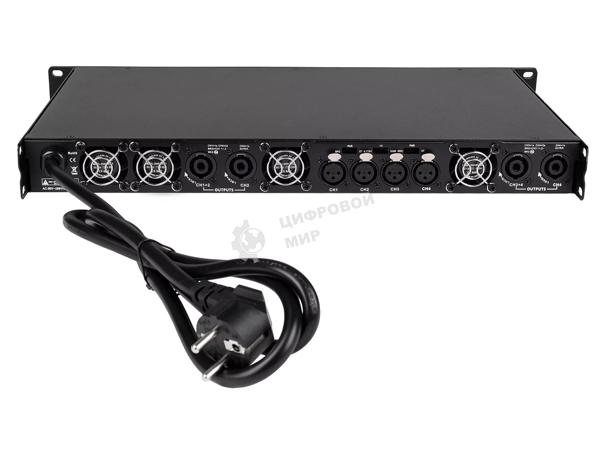 Усилитель Intrend ALS 41300 Четырехканальный, 4х1300Вт/8Ом, 4х2100Вт/4Ом, 2х4200Вт/8Ом