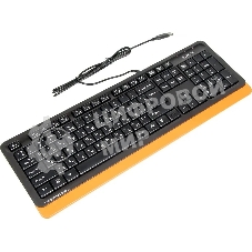 Клавиатура проводная A4Tech Fstyler FK10, USB, черный/оранжевый