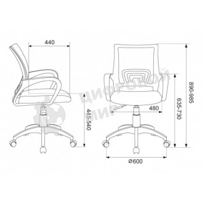 Кресло компьютерное Бюрократ CH-695NLT синий TW-05 сиденье черный TW-11, сетка/ткань, крестовина пластик