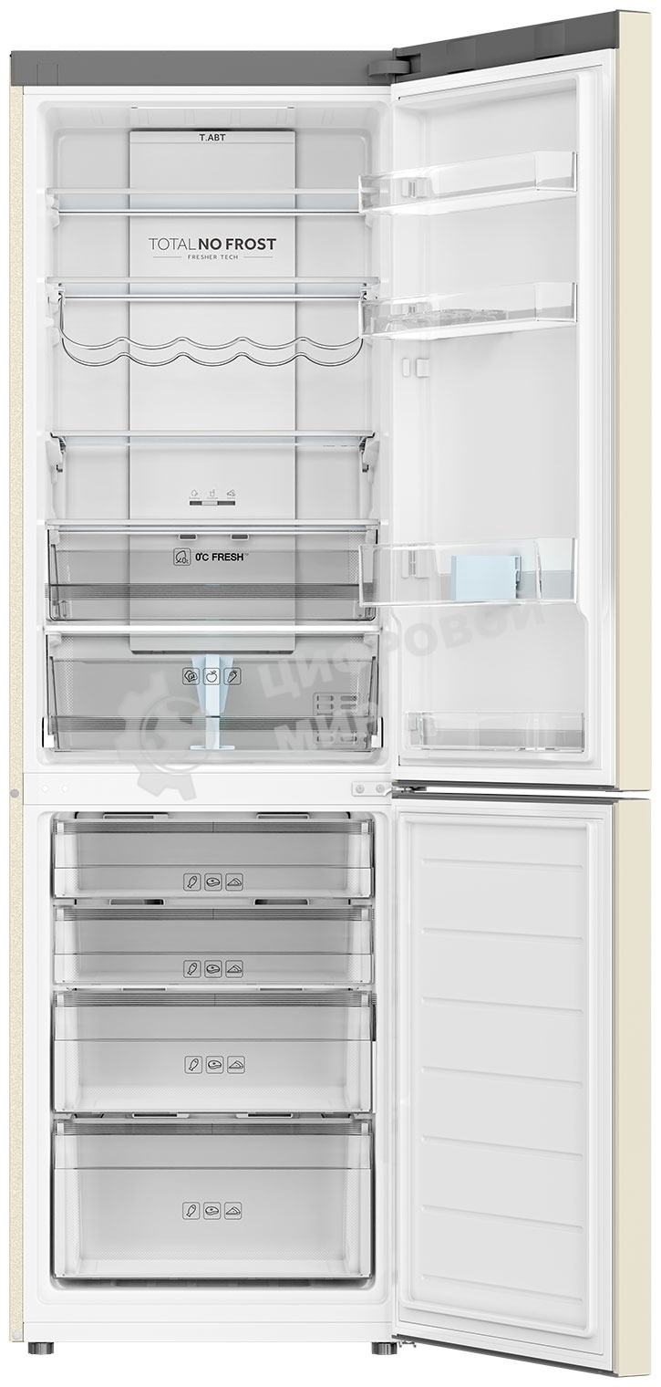Холодильник Haier C2F636CCFDU1 бежевый двухкамерный 256/108 л морозилка снизу, No Frost