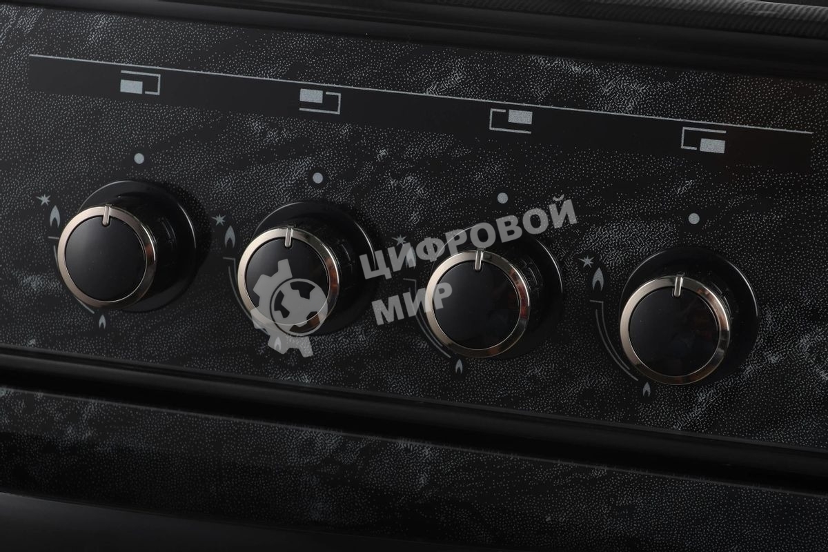 Плита газовая Gefest ПГ 6300-03 0053 мрамор черный, конфорок 4 шт, духовка 52 л, 60 см x 85 см x 60 см