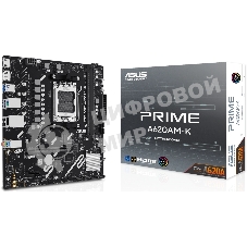 Материнская плата ASUS PRIME A620M-K, AM5, AMD A620, 2xDDR5, 4xSATA, 1xM.2, 1xPCIe 4.0 x16, 1xPCIe 3.0 x1, 1xHDMI, 1xDP, 1x1Gb LAN, 4xUSB-A 5Gbps, 2xUSB-A 2.0, 3x3.5 мм, 7.1, mATX