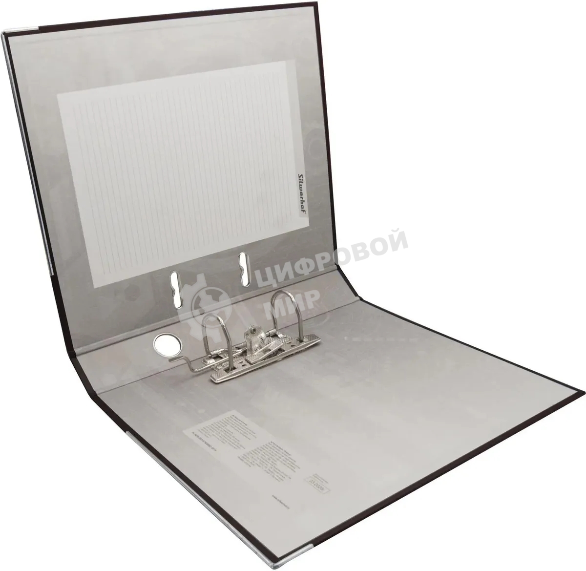 Папка-регистратор Silwerhof 2013467 A4 50мм, ПВХ/бумага черный, металлическая окантовка, сборная (упаковка: 2шт)