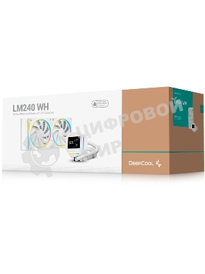 Система жидкостного охлаждения Deepcool LM240 WH ARGB Soc-AM5/AM4/1200/1700/1851 белый 4-pin 19-36dB Al LCD 220W 1404gr Ret (R-LM240-WHDMMC-1)