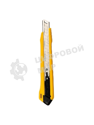 Технический нож Deli DL009B 9 мм SK4, лезвие 13 секций, ударопрочный корпус. Кнопка автоматической блокировки.