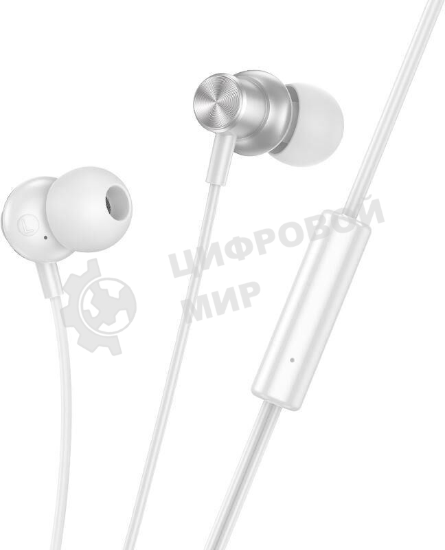 Проводные наушники Hoco M110 Encourage серебристый, внутриканальные, Jack 3.5 мм