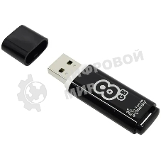Флешка USB Smartbuy Glossy series black (SB8GbGS-K), 8Gb, USB 2.0, R/W 25/15, черный
