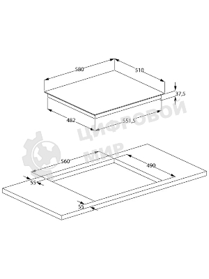 Встраиваемая электрическая варочная панель Beko HIC 64402 T, черный