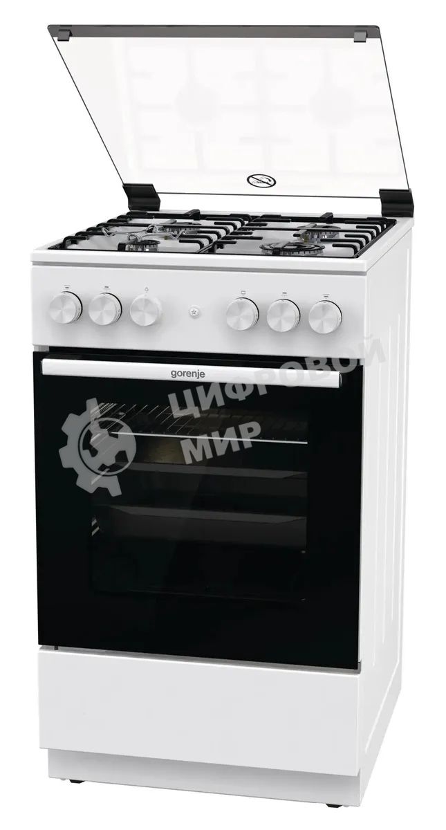 Плита газовая Gorenje GGI5A21WH белый, конфорок 4 газовых, духовка 67 л, 50 см x 85 см x 59.4 см