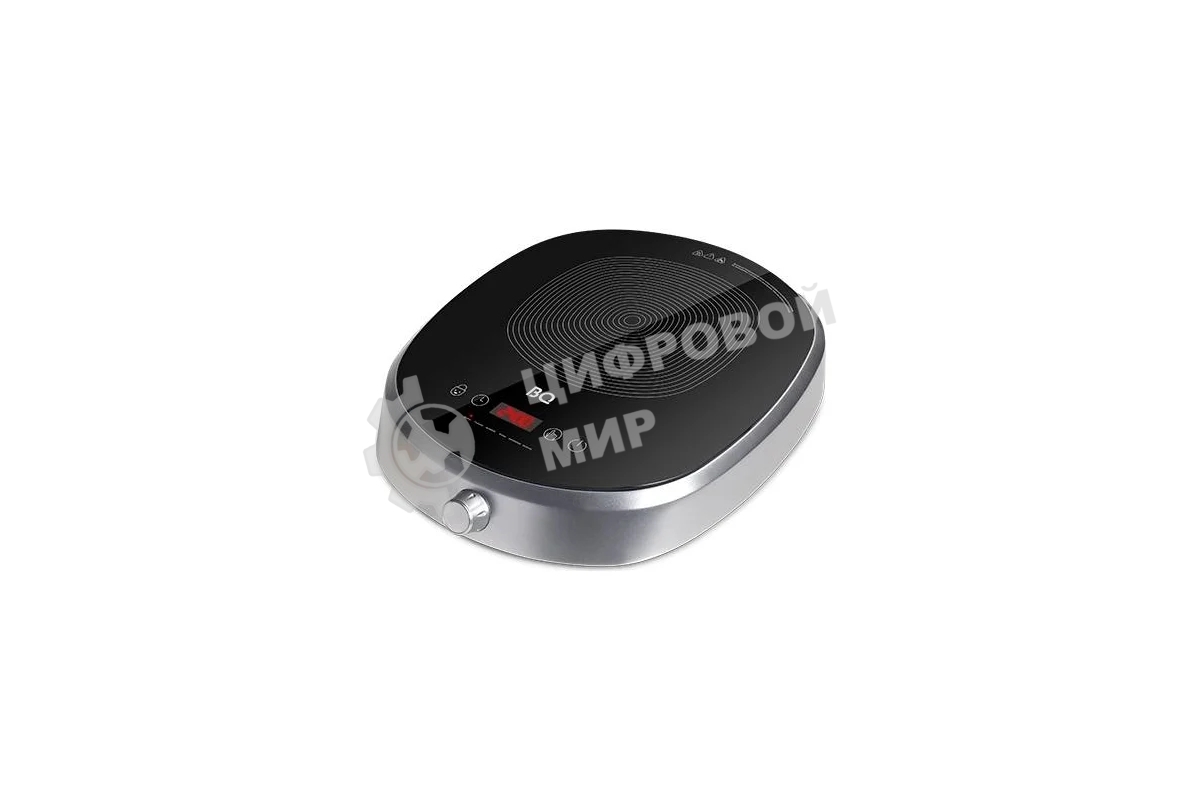 Плита настольная электрическая BQ HP121SS серый, 2.4 кВт, индукция, конфорки - 1, стеклокерамика, сенсор, поворотные переключатели