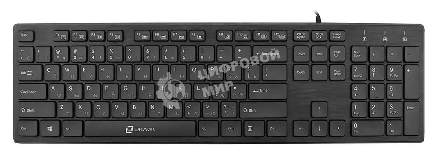 Клавиатура проводная Oklick 520M2U, USB, черный