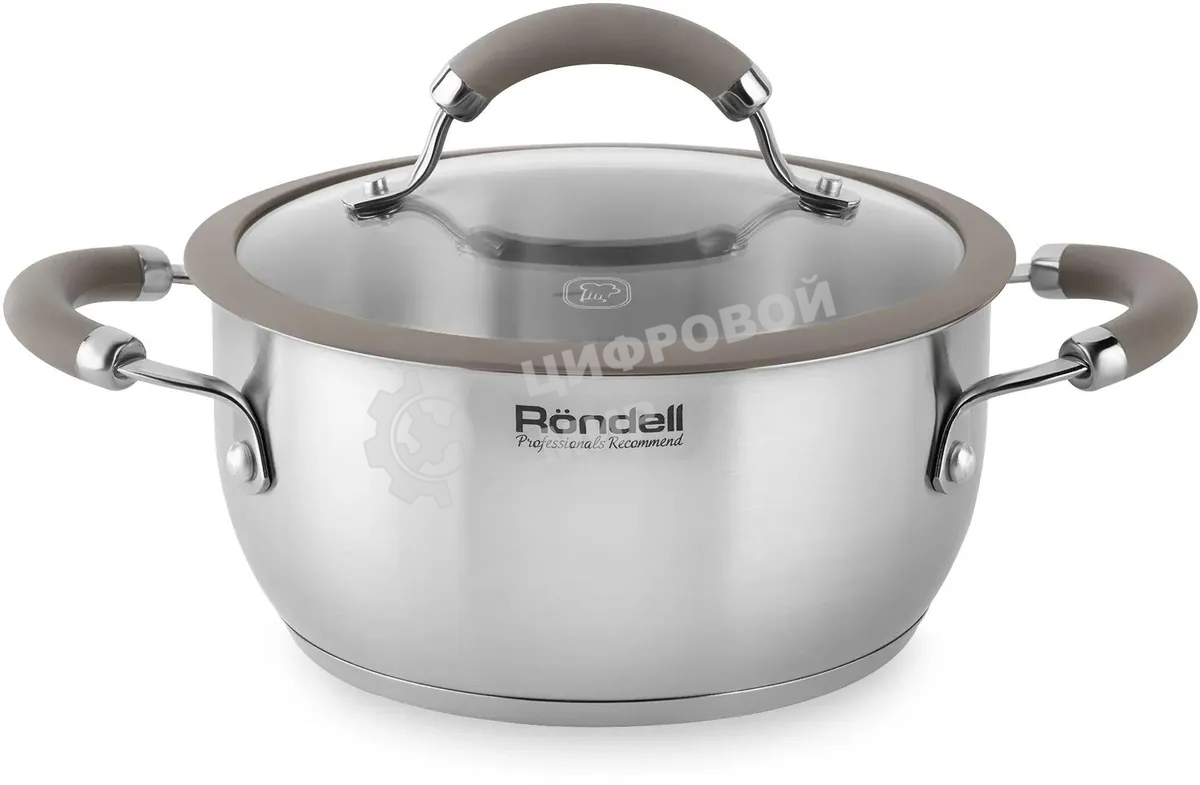 Кастрюля Rondell RDS-755 Balance 5 л 24 см, нержавеющая сталь 18/10, с крышкой